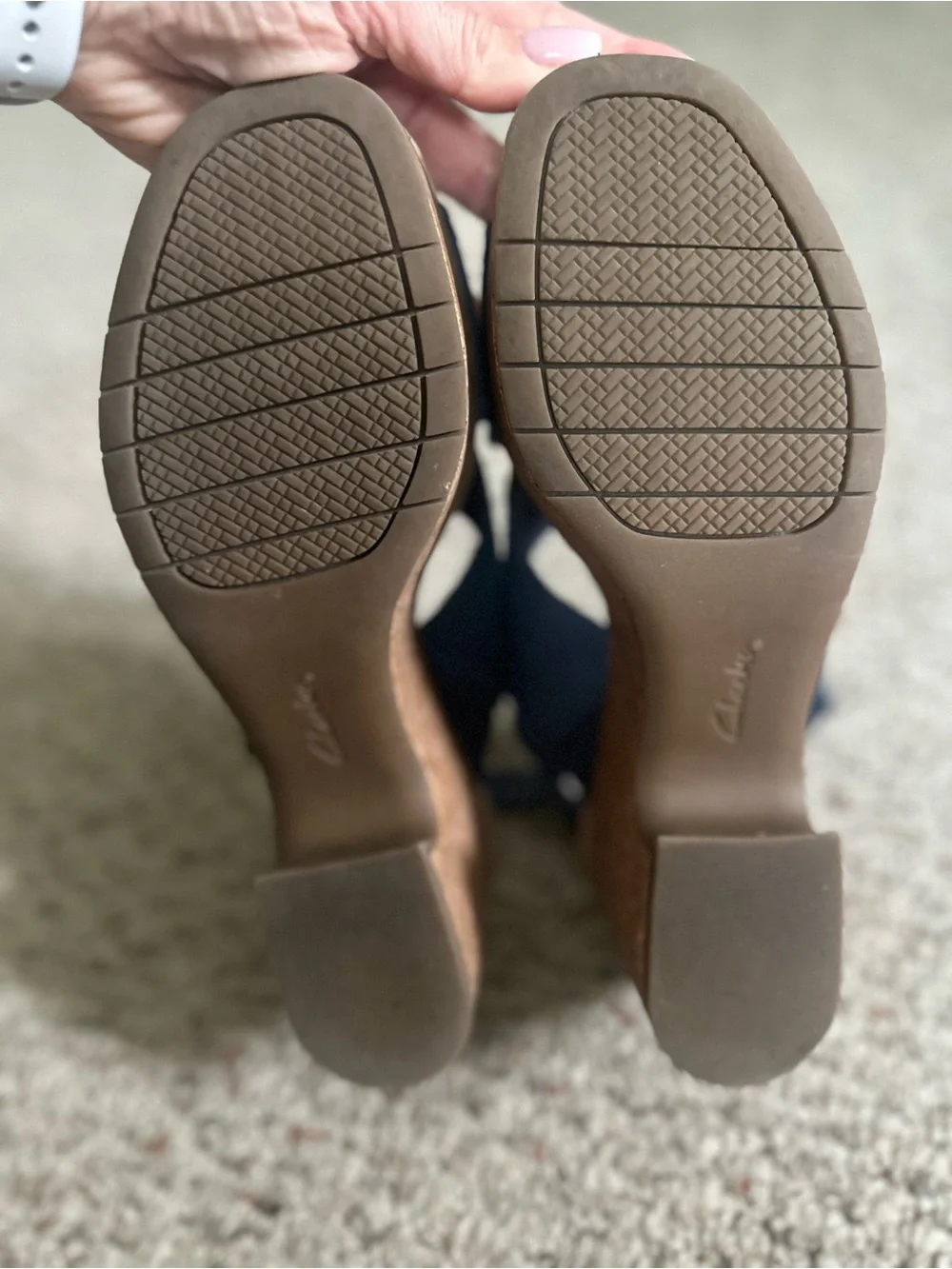 Clarks Platform Sandals Denim Blue Size 9